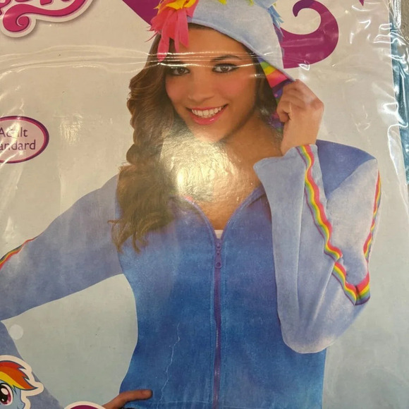 NWT My Little Pony Rainbow Dash One Piece Hoodie.  Adult Standard Size - Picture 4 of 4